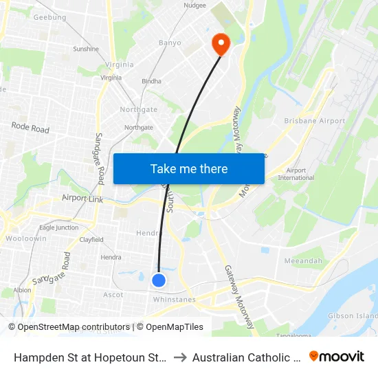 Hampden St at Hopetoun Street, Stop 30 to Australian Catholic University map