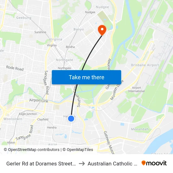 Gerler Rd at Dorames Street, Stop 37/36 to Australian Catholic University map