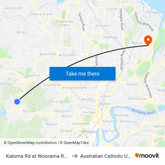 Kaloma Rd at Woorama Rd, Stop 39 to Australian Catholic University map