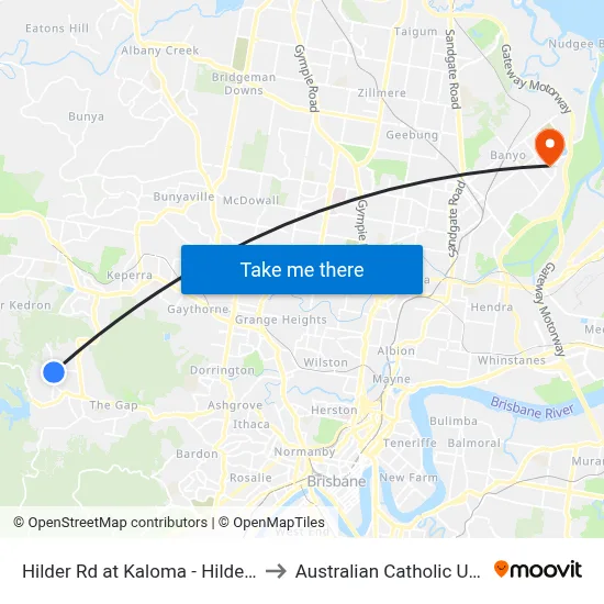 Hilder Rd at Kaloma - Hilder, Stop 41 to Australian Catholic University map