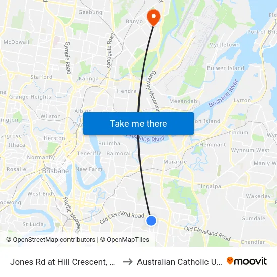 Jones Rd at Hill Crescent, Stop 35/36 to Australian Catholic University map