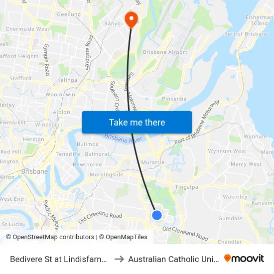 Bedivere St at Lindisfarne Street to Australian Catholic University map