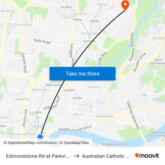Edmondstone Rd at Parkview, Stop 14 to Australian Catholic University map