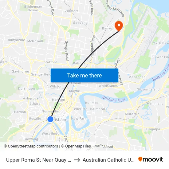 Upper Roma St Near Quay St, Stop 3 to Australian Catholic University map