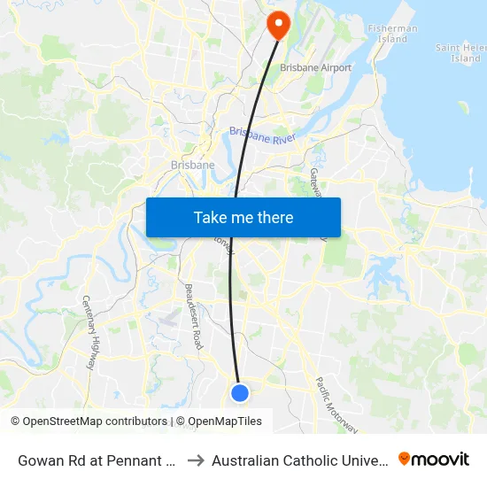 Gowan Rd at Pennant Hills to Australian Catholic University map