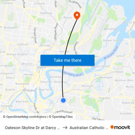 Oateson Skyline Dr at Darcy Road, Stop 40 to Australian Catholic University map