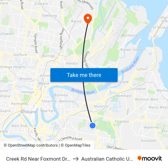 Creek Rd Near Foxmont Dr, Stop 50 to Australian Catholic University map