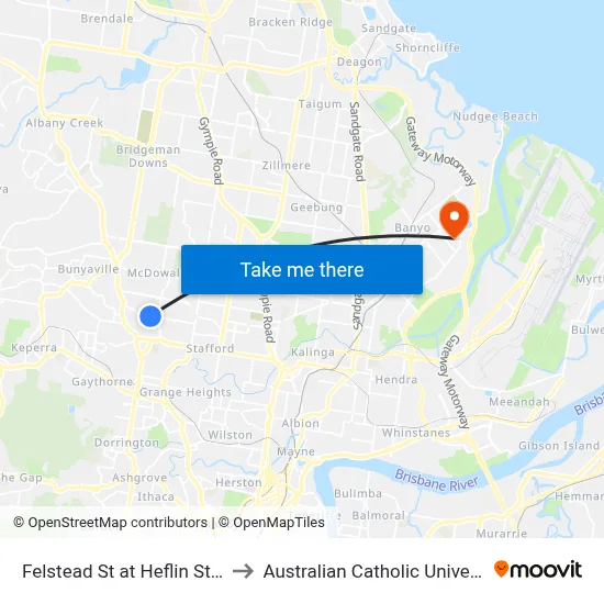 Felstead St at Heflin Street to Australian Catholic University map