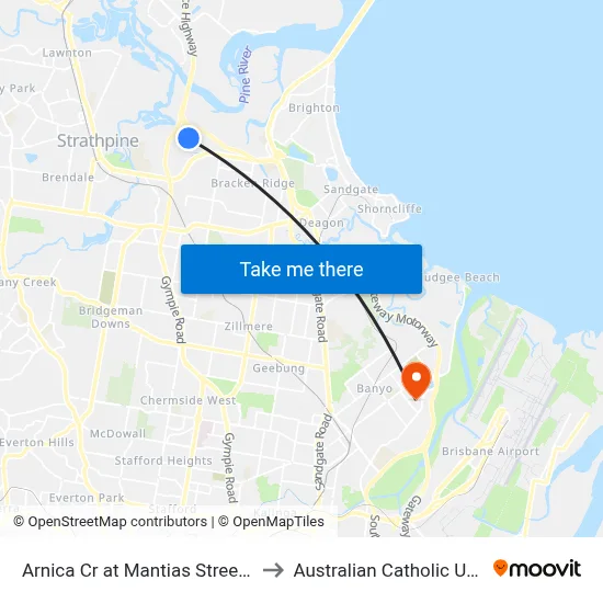 Arnica Cr at Mantias Street, Stop 56 to Australian Catholic University map