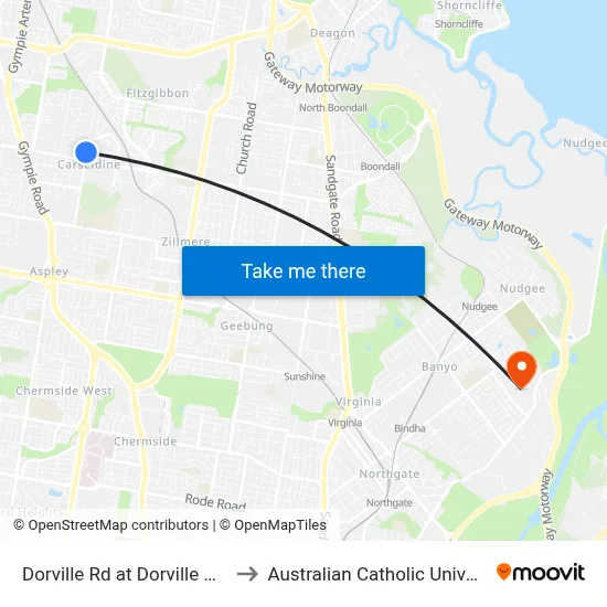 Dorville Rd at Dorville North to Australian Catholic University map