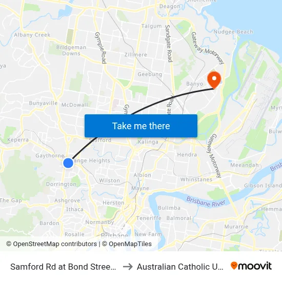 Samford Rd at Bond Street, Stop 29 to Australian Catholic University map