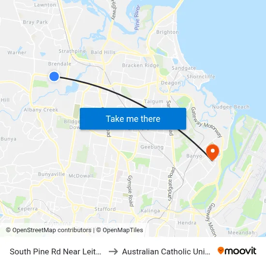 South Pine Rd Near Leitchs Rd to Australian Catholic University map