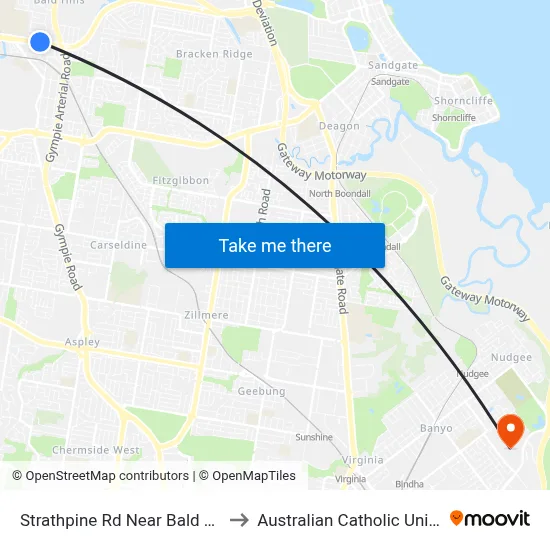 Strathpine Rd Near Bald Hills Rd to Australian Catholic University map