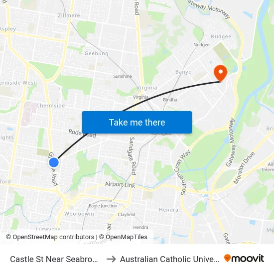 Castle St Near Seabrook St to Australian Catholic University map