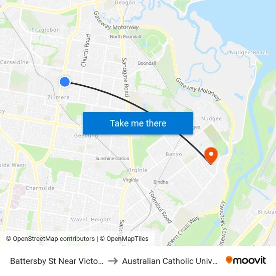 Battersby St Near Victory St to Australian Catholic University map