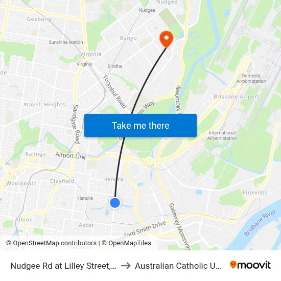 Nudgee Rd at Lilley Street, Stop 34 to Australian Catholic University map