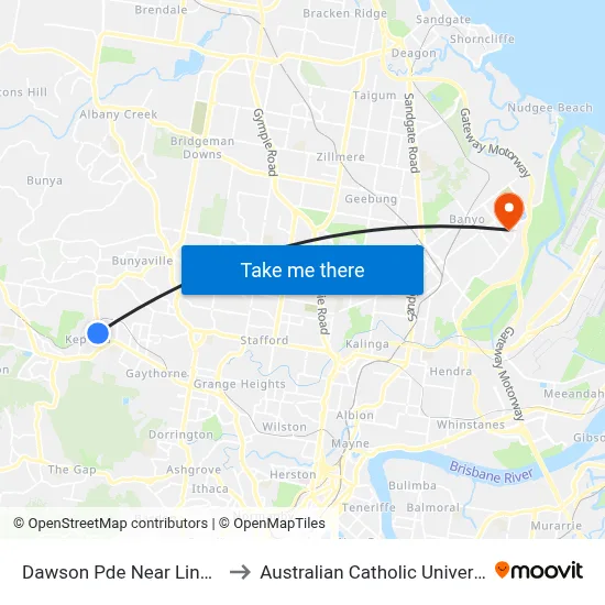 Dawson Pde Near Link Rd to Australian Catholic University map