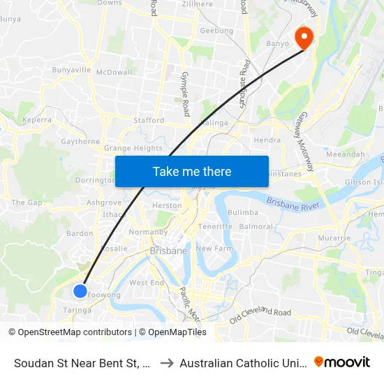 Soudan St Near Bent St, Stop 24 to Australian Catholic University map
