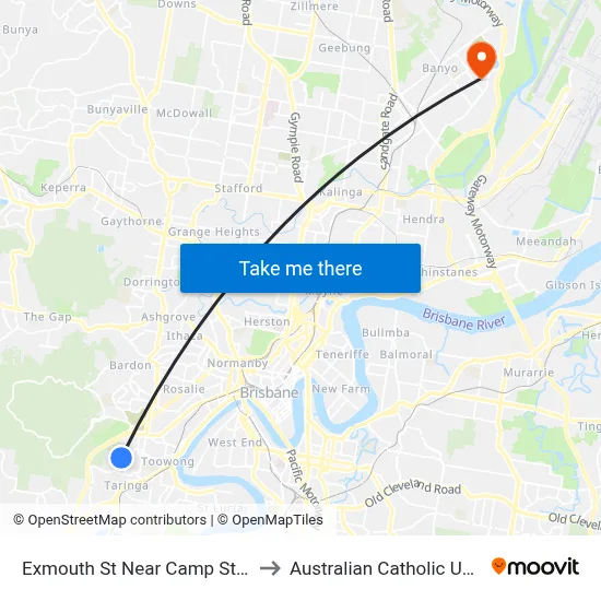 Exmouth St Near Camp St, Stop 26 to Australian Catholic University map