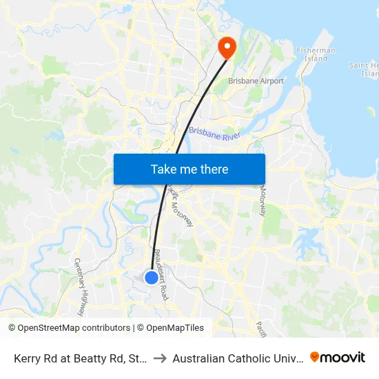 Kerry Rd at Beatty Rd, Stop 52 to Australian Catholic University map