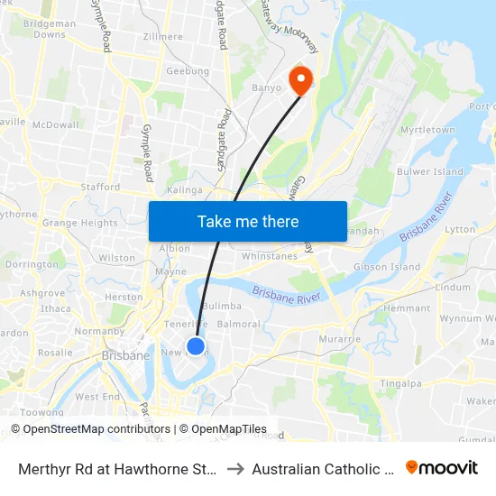 Merthyr Rd at Hawthorne Street, Stop 13 to Australian Catholic University map