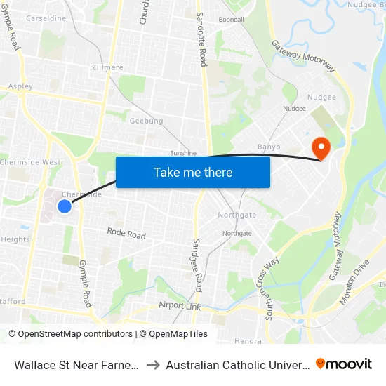 Wallace St Near Farnell St to Australian Catholic University map