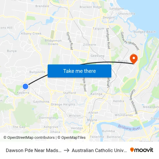 Dawson Pde Near Madsen St to Australian Catholic University map