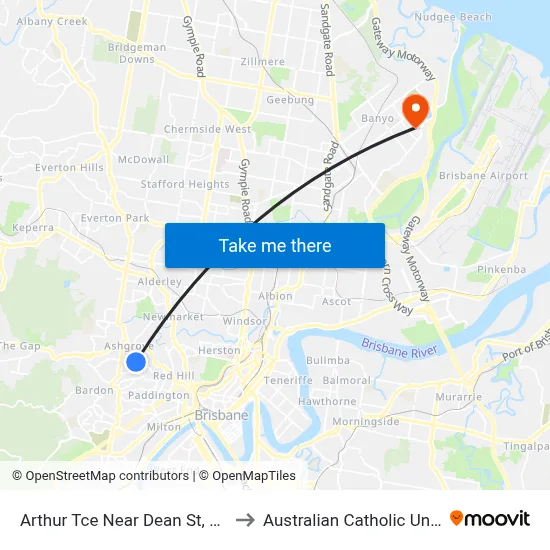 Arthur Tce Near Dean St, Stop 15a to Australian Catholic University map