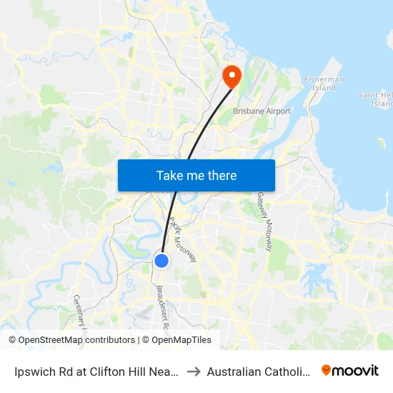 Ipswich Rd at Clifton Hill Near Beaudesert Rd to Australian Catholic University map