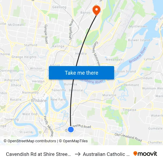 Cavendish Rd at Shire Street, Stop 27/28 to Australian Catholic University map