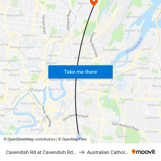 Cavendish Rd at Cavendish Rd Reservoir, Stop 40 to Australian Catholic University map