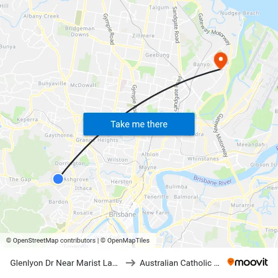 Glenlyon Dr Near Marist Lane, Stop 39c to Australian Catholic University map