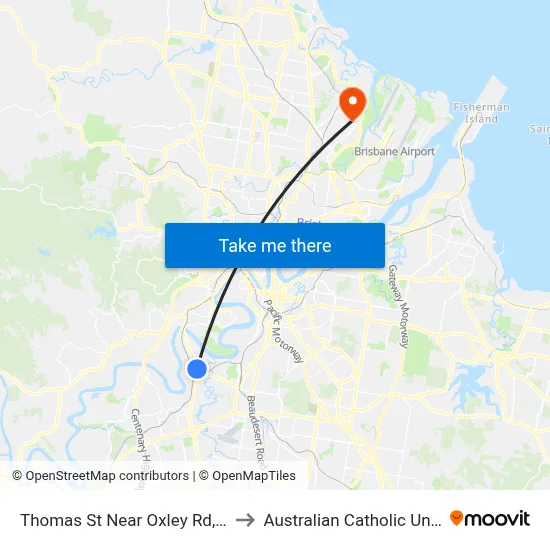 Thomas St Near Oxley Rd, Stop 55 to Australian Catholic University map