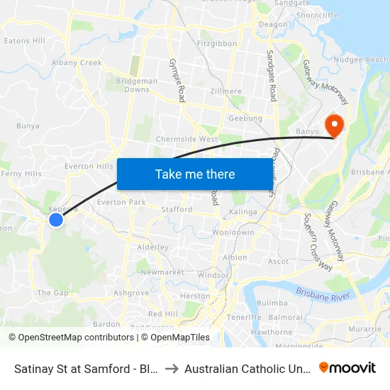 Satinay St at Samford - Blackbutt to Australian Catholic University map