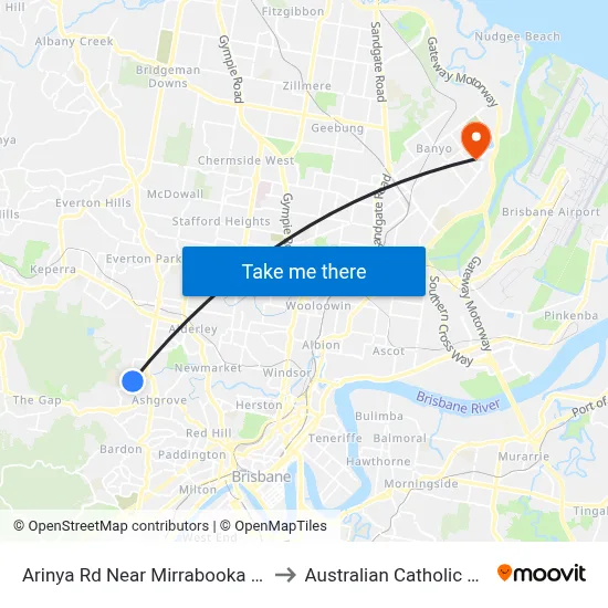 Arinya Rd Near Mirrabooka Rd, Stop 39 to Australian Catholic University map