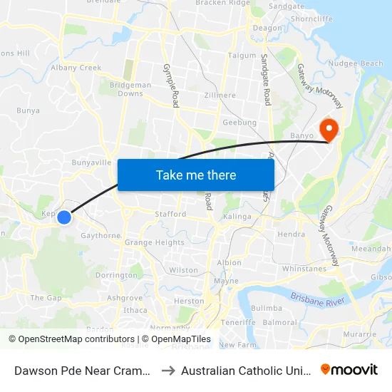 Dawson Pde Near Crampton St to Australian Catholic University map
