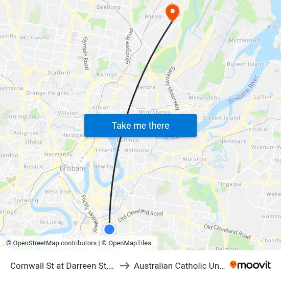 Cornwall St at Darreen St, Stop 19 to Australian Catholic University map
