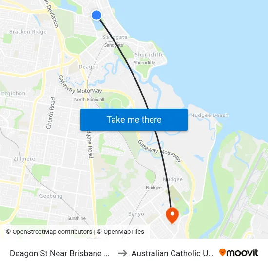 Deagon St Near Brisbane St, Stop 37 to Australian Catholic University map