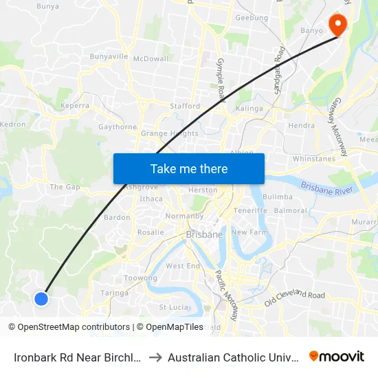 Ironbark Rd Near Birchley St to Australian Catholic University map