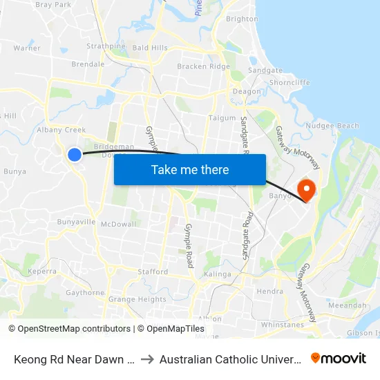 Keong Rd Near Dawn Rd to Australian Catholic University map