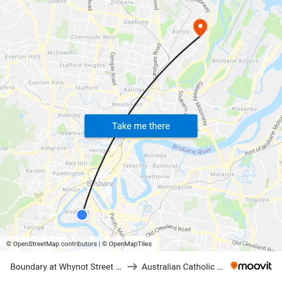 Boundary at Whynot Street Hail 'N' Ride to Australian Catholic University map