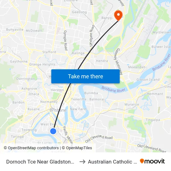 Dornoch Tce Near Gladstone Rd, Stop 21a to Australian Catholic University map
