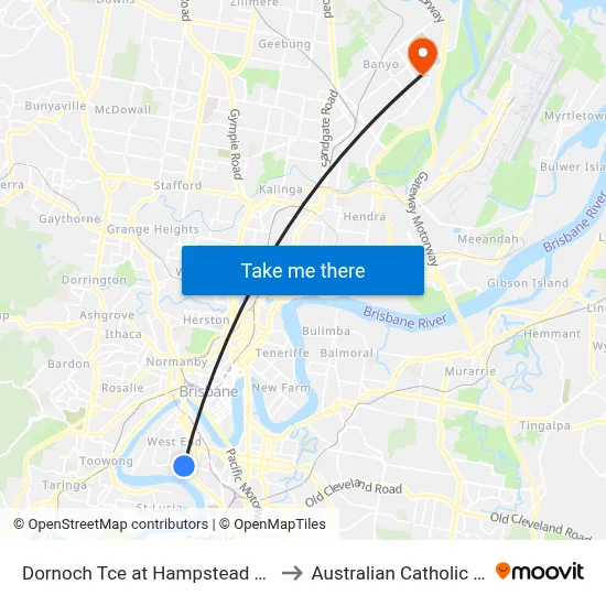 Dornoch Tce at Hampstead Road, Stop 21 to Australian Catholic University map