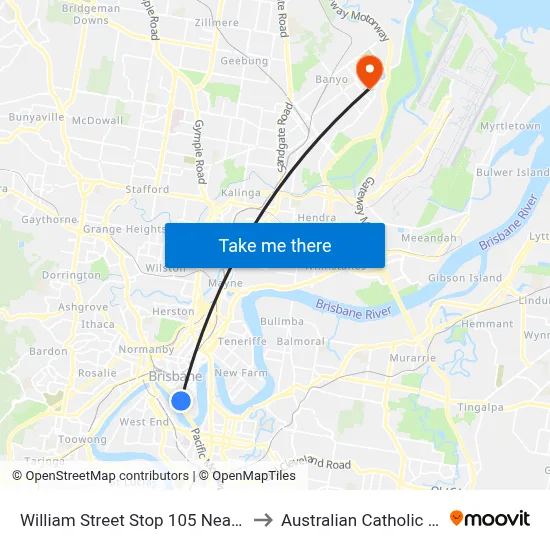 William Street Stop 105 Near Margaret St to Australian Catholic University map