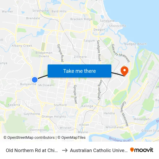 Old Northern Rd at Chinook to Australian Catholic University map
