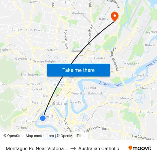 Montague Rd Near Victoria St, Stop 10 to Australian Catholic University map