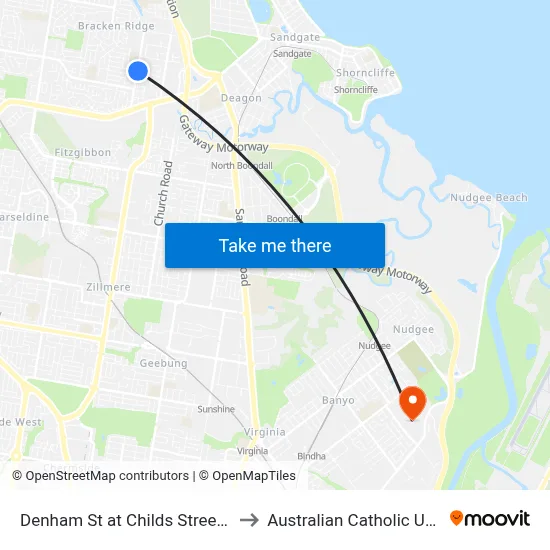 Denham St at Childs Street, Stop 33 to Australian Catholic University map