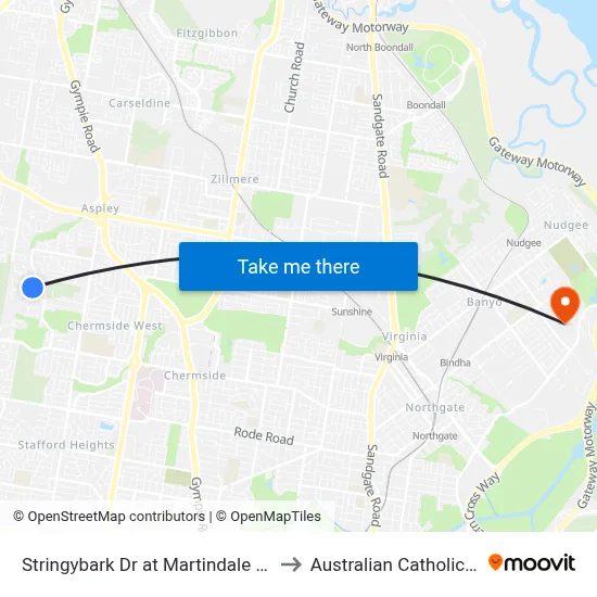 Stringybark Dr at Martindale Street, Stop 47 to Australian Catholic University map