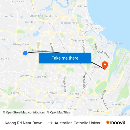Keong Rd Near Dawn Rd to Australian Catholic University map