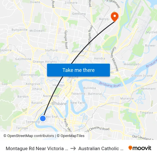 Montague Rd Near Victoria St, Stop 10 to Australian Catholic University map